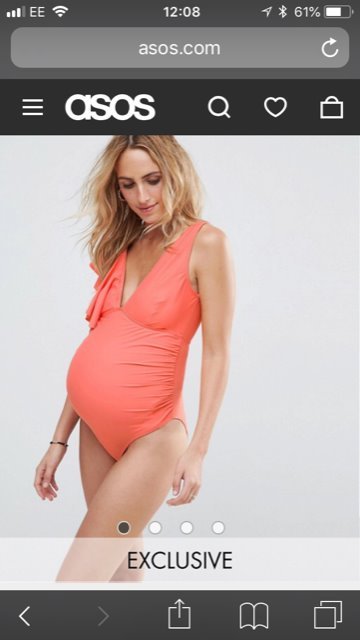 asos maternity swimming costume
